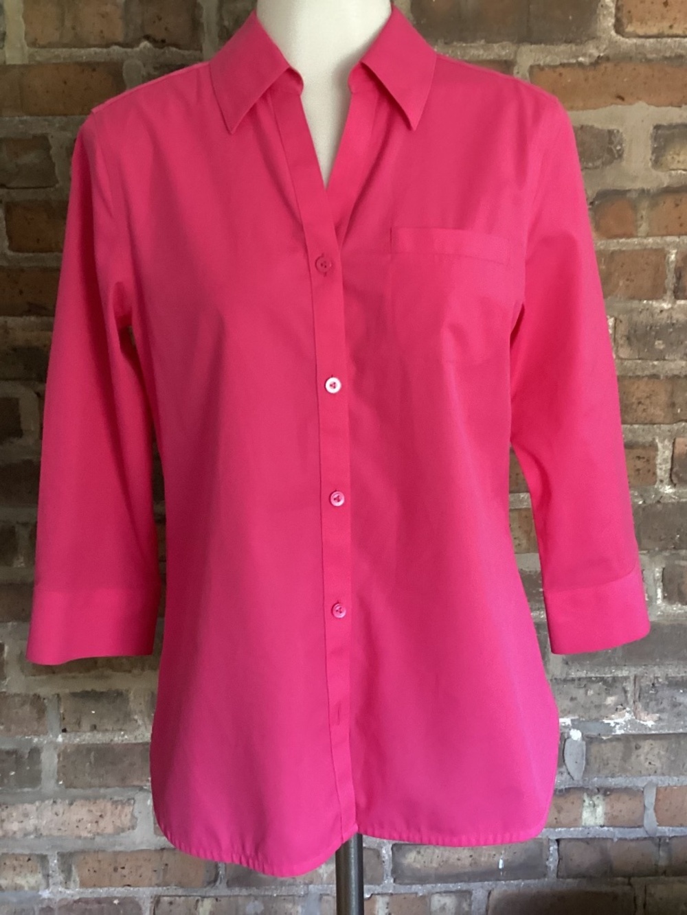 Alex Marie hot pink button down shirt Sz 6